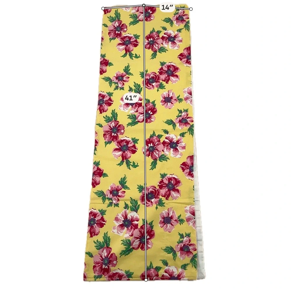Ralph Lauren Chelsea Valance Custom Set Yellow Floral Poppy 14x166 14x82 2pc